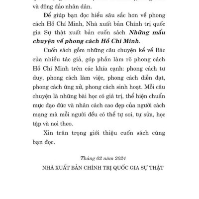 Những mẩu chuyện về phong cách Hồ Chí Minh (bản in 2024)