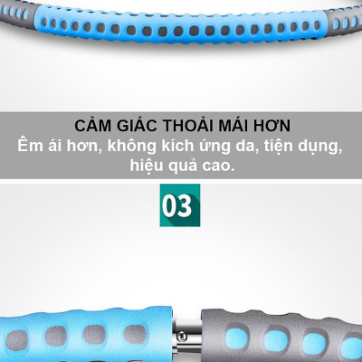 Vòng Lắc Eo Giảm Mỡ Bụng Lõi Thép Không Gỉ Bọc Mút Xốp, Có Thể Điều Chỉnh Cân Nặng - Chính Hãng Amalife