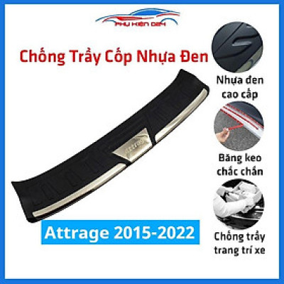 Ốp chống trầy cốp ngoài nhựa đen Attrage 2015-2016-2017-2018-2019-2020-2021-2022 chống xước trang trí xe