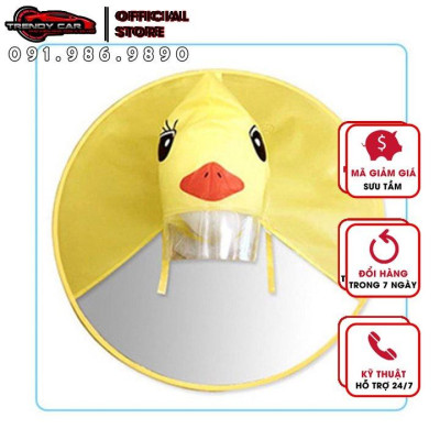 Áo mưa trẻ em ngộ nghĩnh kiểu Hàn Quốc Áo mưa Con vịt nhỏ Màu vàng choàng Mũ ô cho trẻ 3 - 5 tuổi