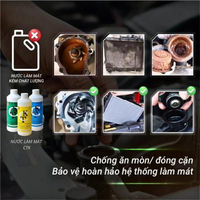 Nước Làm Mát Động Cơ Ô Tô Classic/ Prenium/ Super Coolant CTK Chính Hãng, Dung Tích 1L, Bảo Vệ Động Cơ Lâu Dài