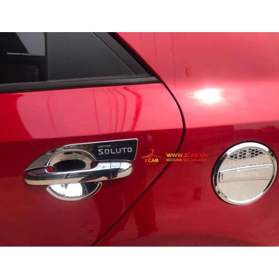 Bộ Ốp Tay Nắm, Hõm Cửa Xe KIA SOLUTO 2019-2020-2021 Mạ Crom 8 Chi Tiết, Tặng Kèm 3 M
