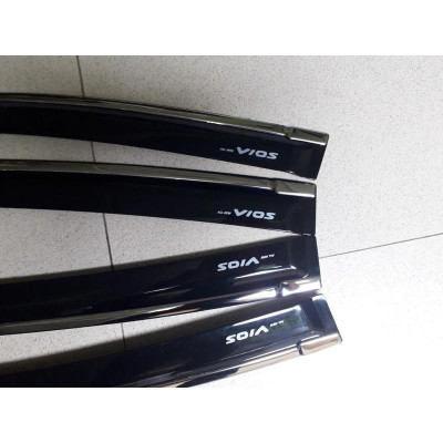 Vè mưa đen viền inox sáng bóng dành cho vios 2019