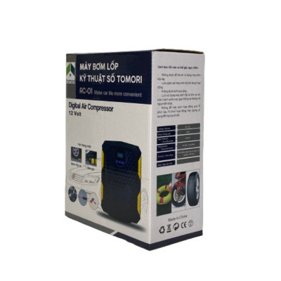 ÁY BƠM LỐP Ô TÔ TỰ NGẮT TOMORI 12V (Bảo hành 12 tháng)