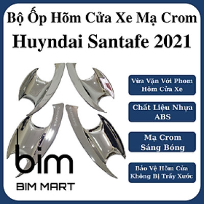 Bộ Ốp Hõm Cửa Dành Cho Xe Hyundai Santafe 2021 Mạ Crom Cao Cấp