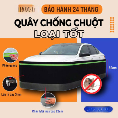 Quây Chống Chuột Ô Tô Hàng Loại Tốt, Chân Inox304, Dày Dặn Dải Phản Quang Xanh