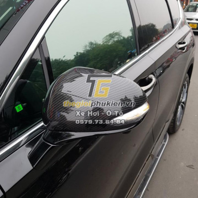 Bộ ốp gương chiếu hậu Hyundai Santafe 2019-2021 vân Carbon cao cấp