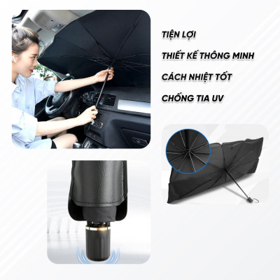 Ô Che Nắng Ô Tô Kính Lái Phủ Bạc Cao Cấp Chống Nắng, Chống Tia UV Hiệu Quả