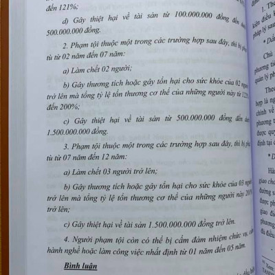 Bình Luận Khoa Học Bộ Luật Hình Sự  Năm 2015 (Sửa Đổi, Bổ Sung Năm 2017) Quyển 2 - Phần Các Tội Phạm