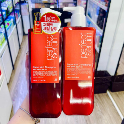 Dầu gội Serum dưỡng tóc mềm mượt, vào nếp, hỗ trợ phục hồi tóc hư tổn Mise en Scène Shampoo Hàn Quốc 680ml