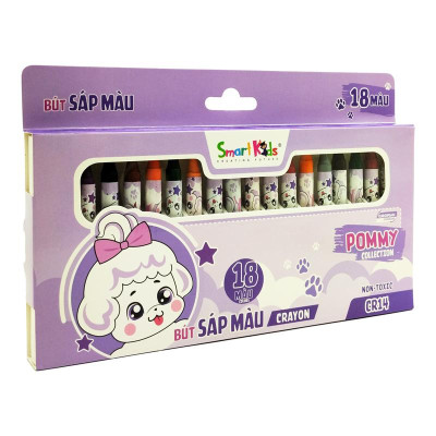 Hộp 18 Bút Màu Sáp Pommy Collection - Smartkids CR14