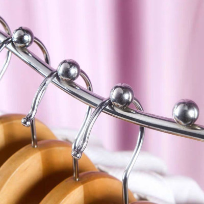 combo 10 Móc treo quần áo shop thời trang dạng bi cong inox - 9 bi 7 bi - ( loại cài và bắt vít )