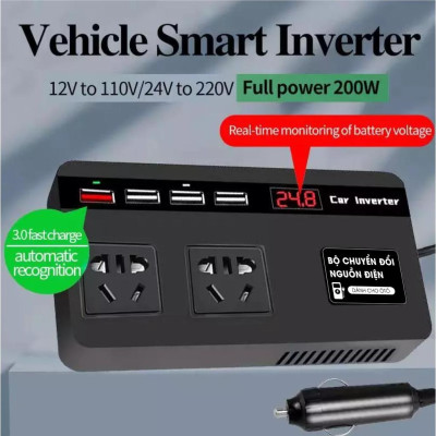 Máy Biến tần điện ô tô, Bộ chuyển đổi điện tự động tẩu sạc DC 12V / 24V sang AC 110V / 220V, Cửa hàng nội thất ô tô Car