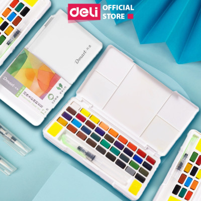 Màu Nước Dạng Nén Dmast Solid Water Color 12/18/24/36 Màu Deli - Màu Nước Nén Mịn Loang Màu Tốt Kèm Bút Vẽ