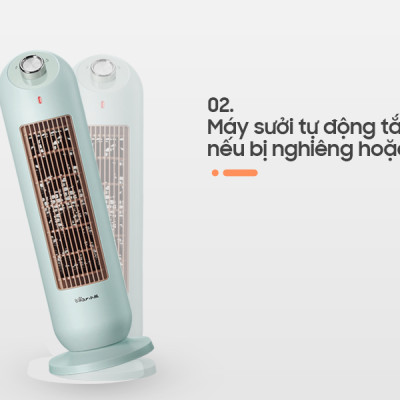 Máy Sưởi Ấm Gốm Bear DNQ-C20B1 Không Làm Khô Da Công Suất 2000W - Hàng Chính Hãng
