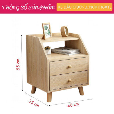 Kệ Gỗ Đầu Giường Phong Cách Hiện Đại SMLIFE Northgate
