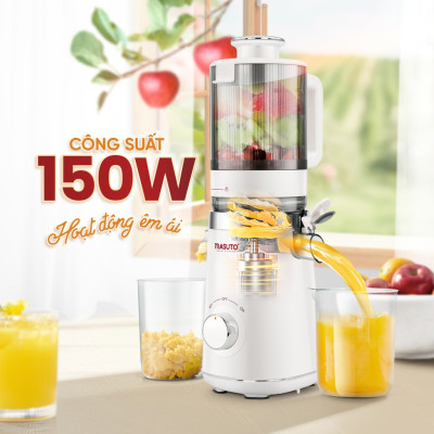 Máy ép chậm Masuto MS Fresh công suất 150W ống tiếp nguyên liệu cực lớn 120mm ép kiệt bã giữ trọn dưỡng chất - Hàng chính hãng