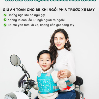 Đai An Toàn Cho Bé Đi Xe Máy OFFICE CHILL Bảo Vệ Bé Ngồi Trước Hoặc Sau Phù Hợp Từ 1 Đến 10 Tuổi