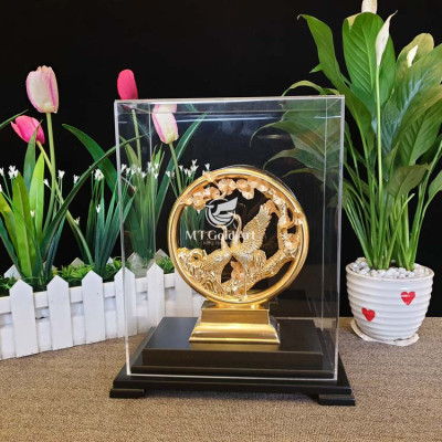 Tượng chim hạc dát vàng(16x30x24cm) MT Gold Art- Hàng chính hãng, trang trí nhà cửa, quà tặng dành cho sếp, đối tác, khách hàng.