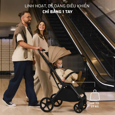 Xe đẩy gấp gọn cho bé từ sơ sinh Kinderkraft LOOM - Màu đen