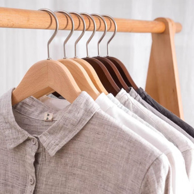 20 Móc Gỗ Treo Quần Áo Vàng Thanh Ngang 44.5cm