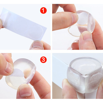 SET 2 Nút Silicone Bọc Cạnh Bàn Ghế Bịt Góc Chống Va Đập Bảo Vệ An Toàn Cho Bé Tròn & Vuông Keo Dán 3M