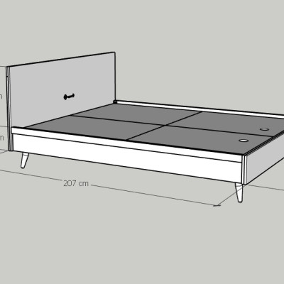 [Happy Home Furniture]  OSRI, Giường ngủ chân gỗ chéo ( chống ẩm cao cấp), GNG_025, GNG_026, GNG_027,GNG_068