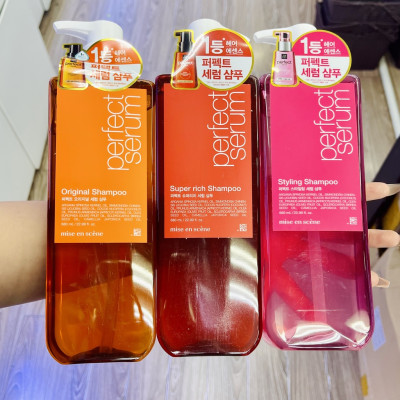 Dầu gội Serum dưỡng tóc mềm mượt, vào nếp, hỗ trợ phục hồi tóc hư tổn Mise en Scène Shampoo Hàn Quốc 680ml