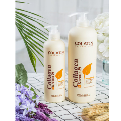 Bộ dầu gội xả dưỡng chất tơ tằm Collagen COLATIN Shampoo & Conditioner 500ml
