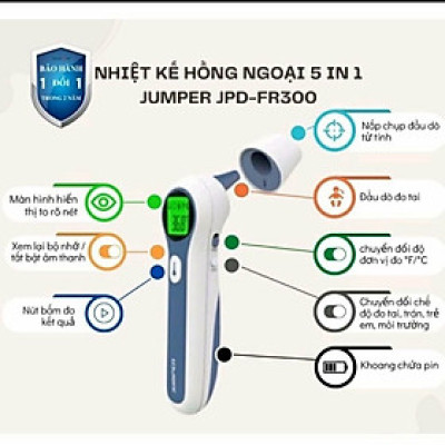 Nhiệt kế điện tử hồng ngoại đo trán và tai Jumper JPD-FR300