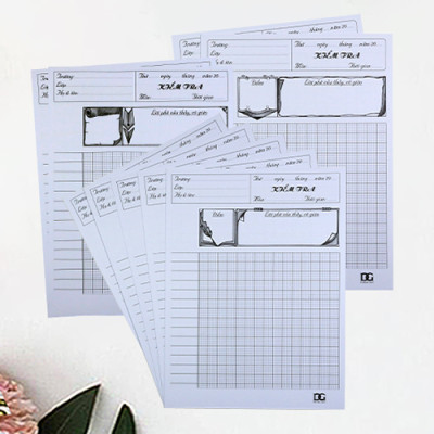 Giấy kiểm tra 4 ô ly giấy trắng 100gsm bảng kẻ sẵn tiện lợi, viết êm được tất cả các loại bút không lem không hằn, Combo 3: 26 tờ GKTL1-10  Green Art - Hàng chính hãng