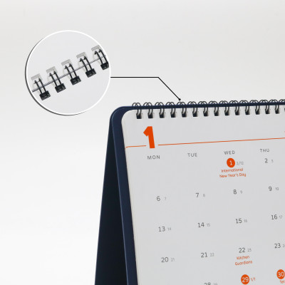 Lịch để bàn 2025, đế nhựa nhỏ gọn thiết kế đơn giản (nhựa PP/ 6 màu) AA505