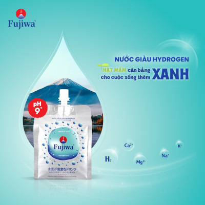 Hộp 12 Túi Nước Uống ION Kiềm Giàu Hydrogen Cao Cấp Fujiwa Dạng Túi Bạc - Detox nhanh Chống Oxy hoá mạnh 