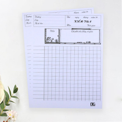 Giấy kiểm tra kẻ ngang giấy dày viết được tất cả các loại bút không bị hằng lem,12 tờ đôi  Green Art GKTL1-08 - Hàng chính hãng