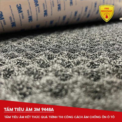 Tấm mút tiêu âm 3M9448A ô tô Phụ kiện ô tô Tấm lót cách nhiệt Giảm âm thanh Chống ồn 80* 50 * 1.5cm