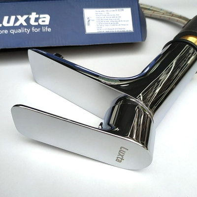 Vòi Lavabo Đồng Thau Mạ Crome Nóng Lạnh LUXTA L1220