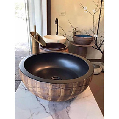 COMBO CHẬU RỬA GỐM SỨ VÀ VÒI RỬA MẶT ĐỒNG MÁNG ĐẸP SANG TRỌNG QUÝ PHÁI