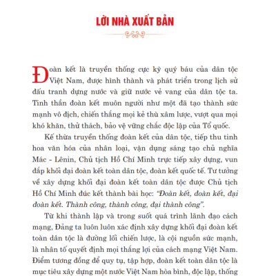 Phát huy truyền thống đại đoàn kết dân tộc xây dựng đất nước ta ngày càng giàu mạnh, văn minh hạnh phúc (Xuất bản lần thứ hai) bản in 2024