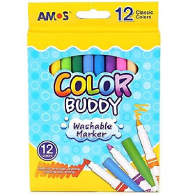Bộ bút dạ nhập khẩu Hàn Quốc Amos Color Buddy Long 10/12 màu CM10P-M/CM12P-L