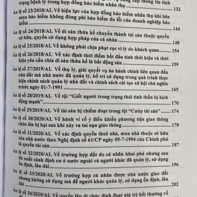 Hệ Thống 70 Án Lệ Đã Được Hội Đồng Thẩm Phán Tòa Án Nhân Dân Tối Cao Thông Qua