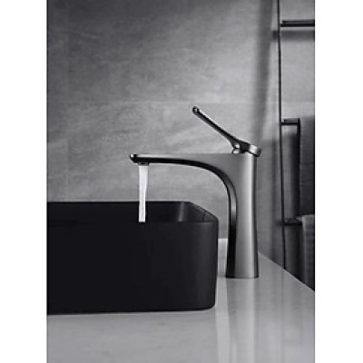 Vòi lavabo nóng lạnh đồng mạ PVD cao cấp màu xám Juno sofa Teady VCT- 2005B 