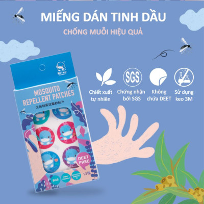 SET MIẾNG DÁN TINH DẦU CHỐNG MUỖI CHO BÉ KUKU KU1125 ( 12 MIẾNG )