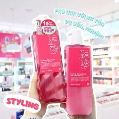 Dầu gội Serum dưỡng tóc mềm mượt, vào nếp, hỗ trợ phục hồi tóc hư tổn Mise en Scène Shampoo Hàn Quốc 680ml