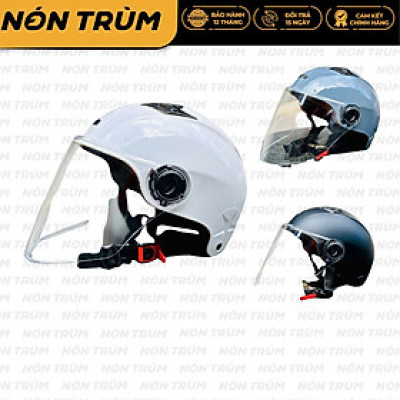Mũ bảo hiểm xe máy 1/2 Rona R9K có kính dài màu trong