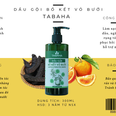 Liệu Trình Dầu Gội Dầu Xả Và 2 Xịt Dưỡng Tóc Bồ Kết Vỏ Bưởi Tabaha
