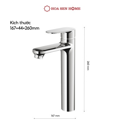 Vòi lavabo nóng lạnh TUSLO F003 Luxury chất liệu đồng nguyên chất, mạ Crom-Niken, công nghệ tạo bọt khí hiện đại - Hoa Sen Home - Hàng chính hãng