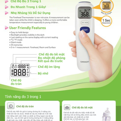 Nhiệt Kế Điện Tử Đo Trán OMRON MC-720