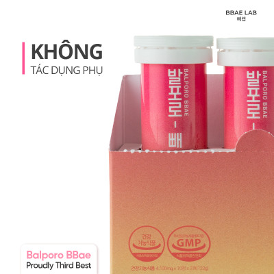 Viên sủi chuyển hoá chất béo Balporo BBae Hàn Quốc, hỗ trợ giảm cân, dưỡng da sáng mịn, phân phối độc quyền bởi BBae Lab