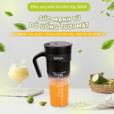 Máy Xay Sinh Tố Tích Điện Cầm Tay SEKA NT889 Dung Tích 470ml Công Suất 150W hàng nhập khẩu