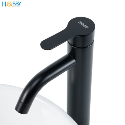 Vòi rửa mặt nóng lạnh mẫu cao inox 304 sơn đen Hobby home decor VRM8